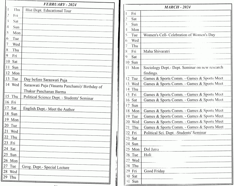 College Calender